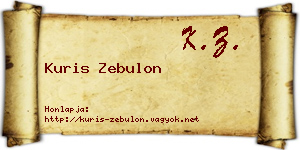 Kuris Zebulon névjegykártya